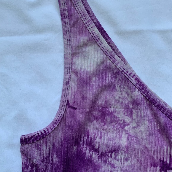 SHEIN One Strap Purple Tie-Dye Crop Top - Picture 7 of 8
